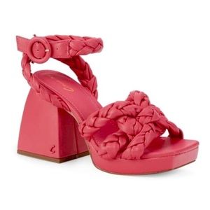 Circus by Sam Edelman Mable block heels pink braided size 8